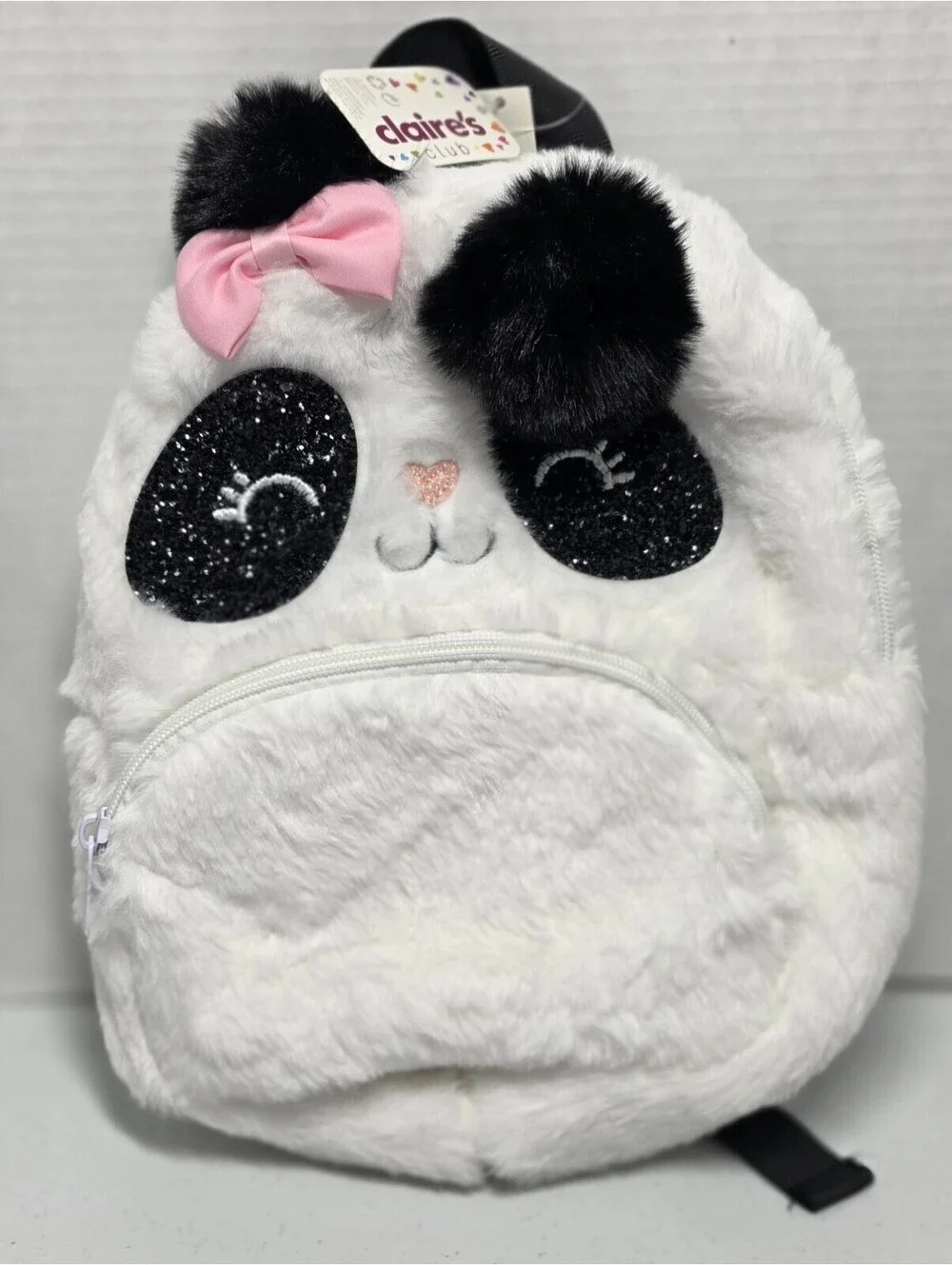 Claire’s Panda Furry Mini Backpack
